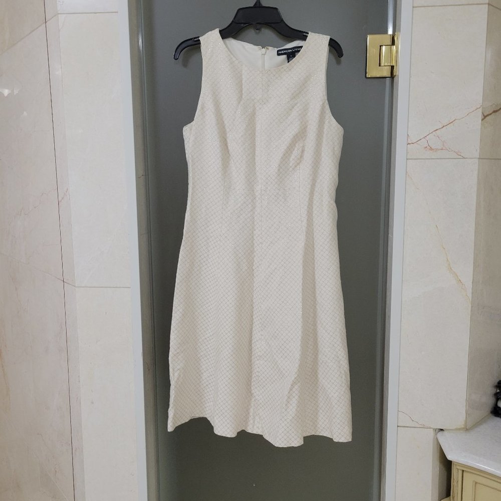 American Living Gold Shimmer Fit and Flare Dress